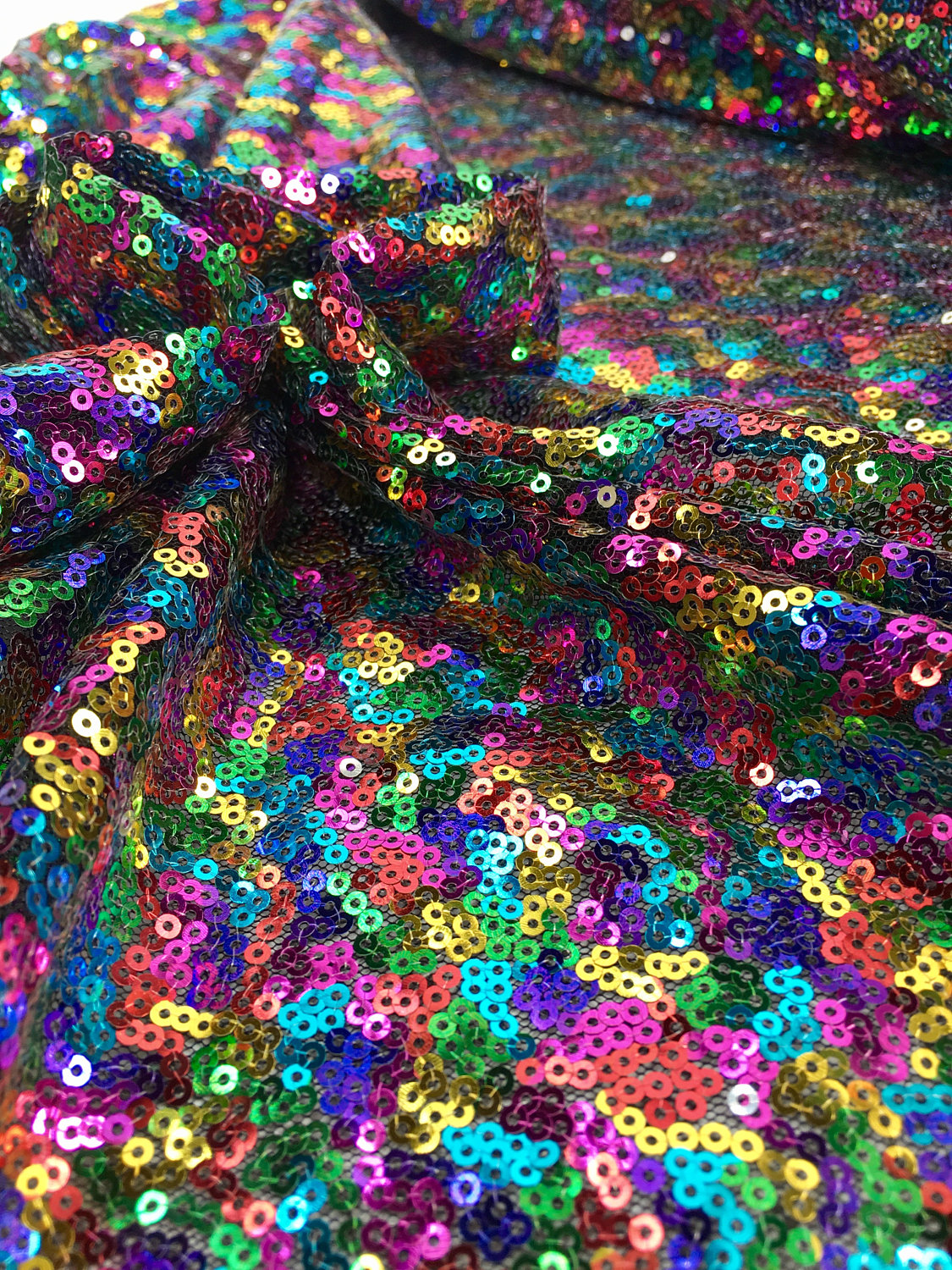3mm Mini Sequins Fabric Stretch Material Sparkling Paillettes 130cm