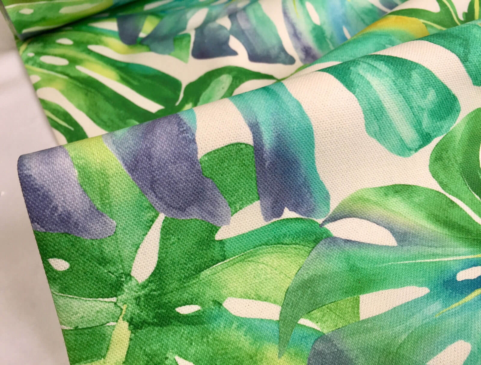 Tropical Palm Leaves Fabric Leaf Print Cotton Material Home Decor ...