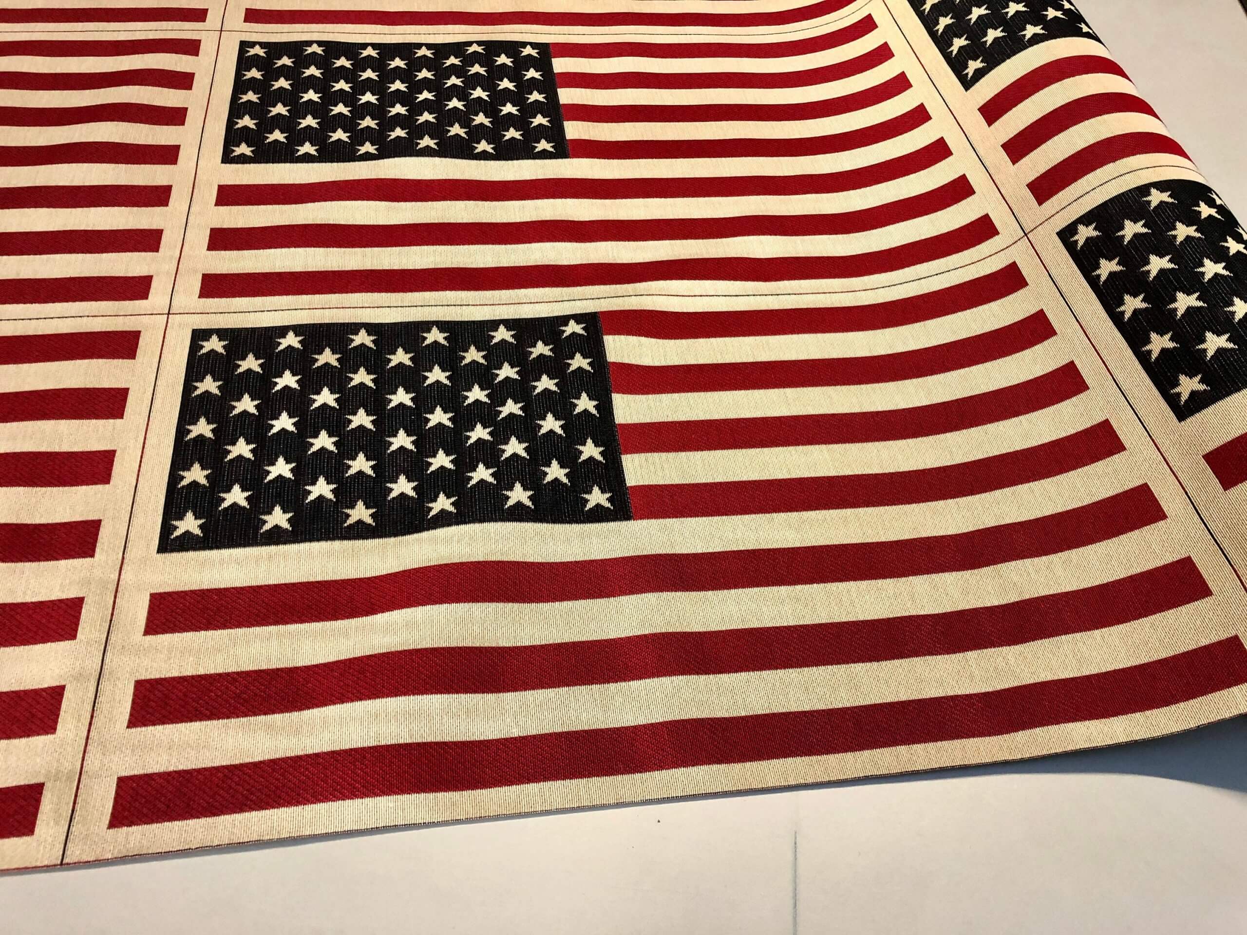 SMALL USA America Stars and Stripes Flag Retro Banner Linen Look Heavy ...