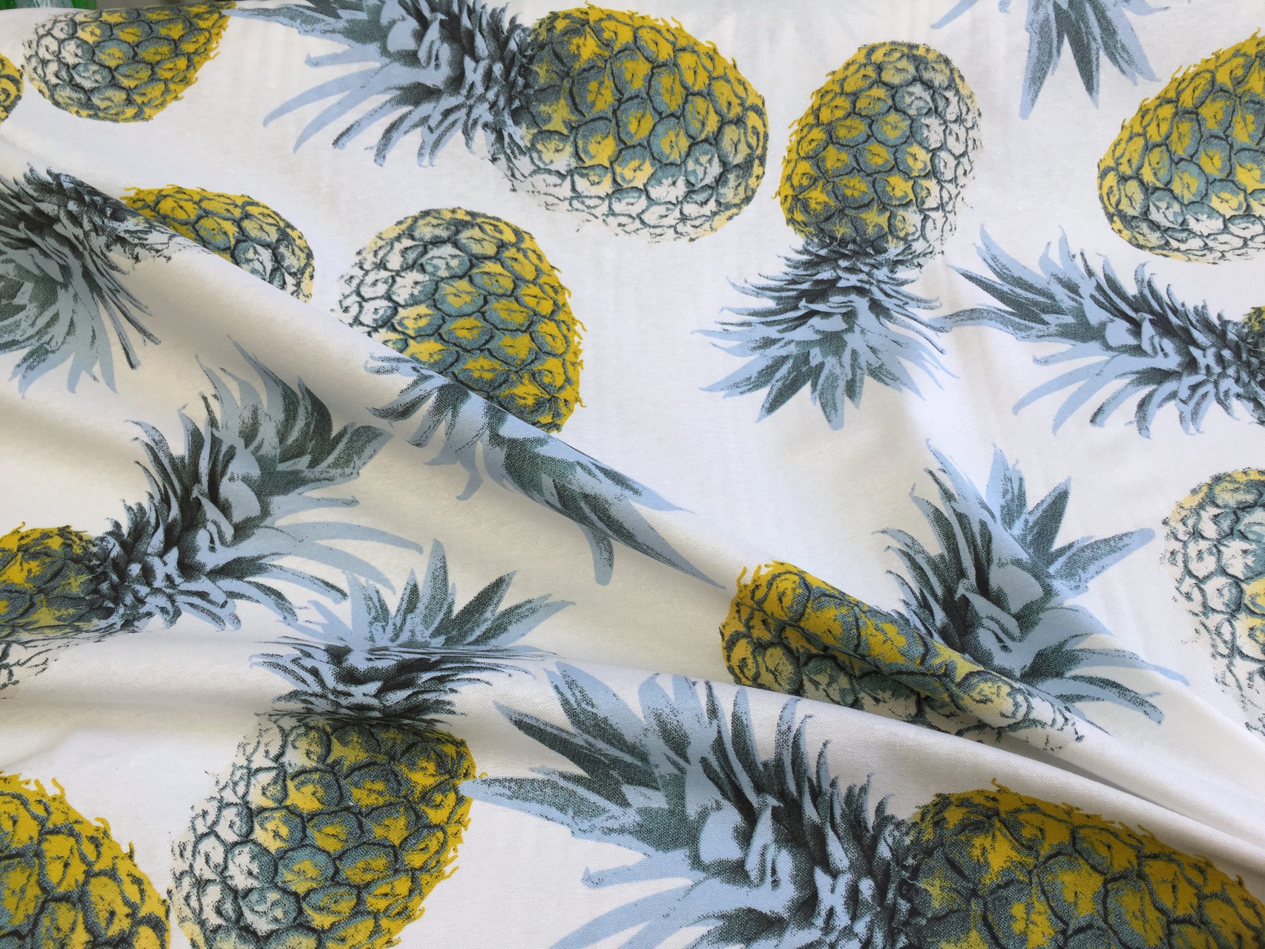 Pineapple Paradise Cotton Fabric for Home Decor, Curtain Upholstery