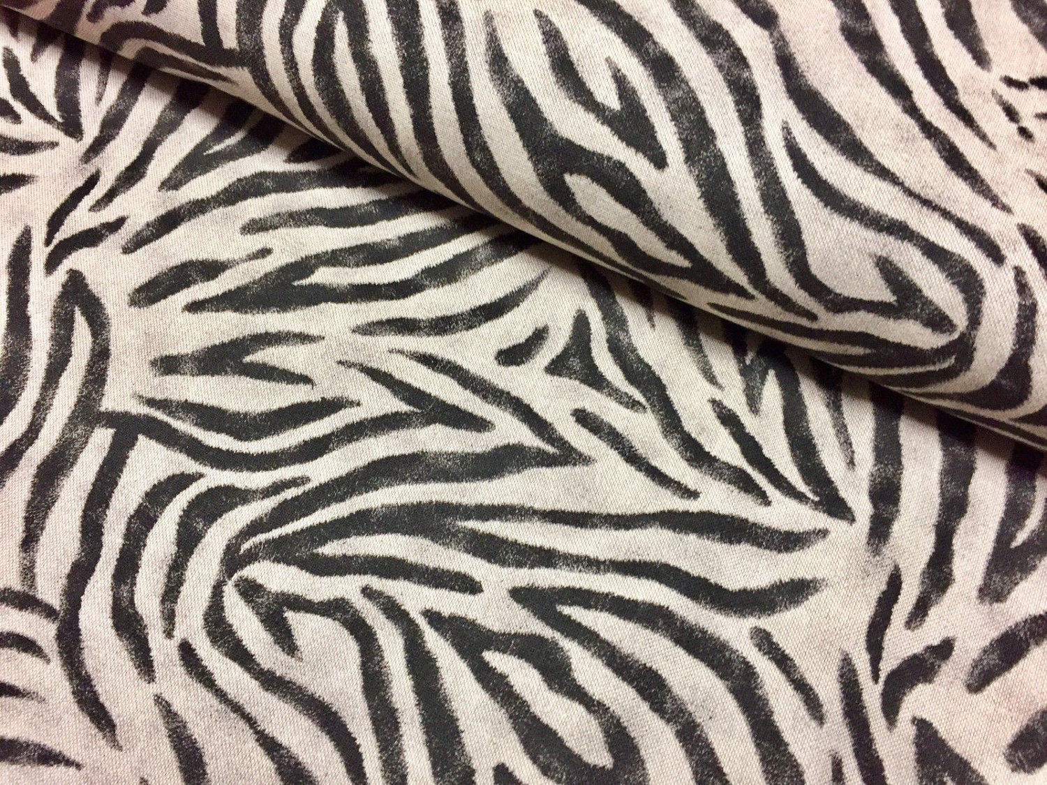 ZEBRA Animal Print Fabric - Linen Cotton Blend - curtains upholstery