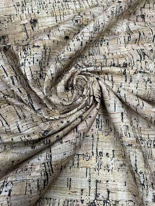 RUSTIC CORK Digital Print Fabric Home Decor Cotton Curtain Upholstery Material - 280cm or 110" EXTRA Wide - Image 4