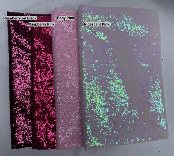 3mm Mini Sequins Fabric Material - 1 way stretch - 130cm or 51" wide - Sparkling Paillettes - Raspberry Pink - Image 6