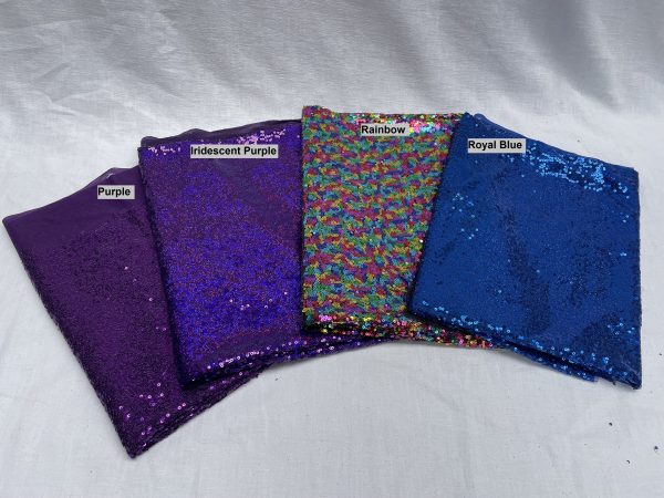3mm Mini Sequins Fabric Material - 1 way stretch - 120cm or 47" wide - Sparkling Paillettes - Purple - Image 6