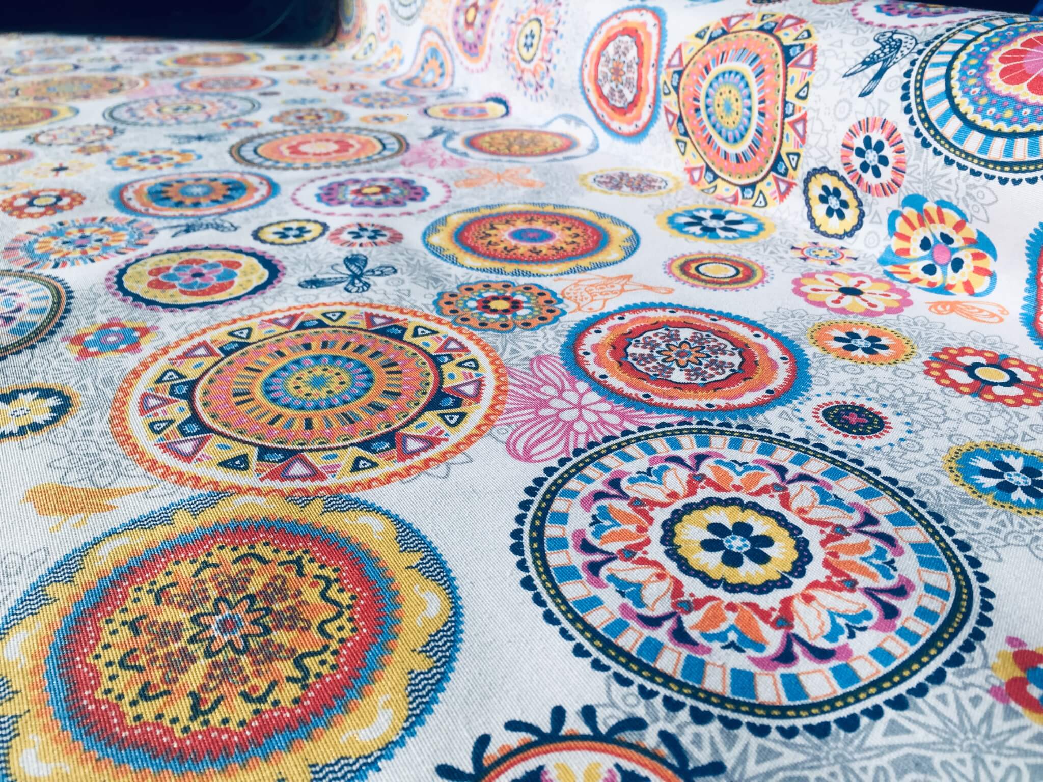 IBIZA SUMMER Flower Mandala Designer Cotton Fabric Material for Dressmaking  Curtain Upholstery - 110 or 280cm extra wide - Lush Fabric