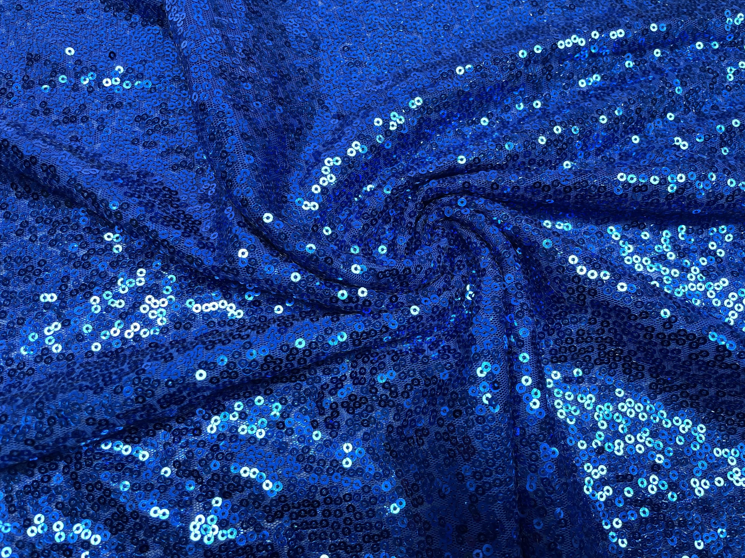 Royal Blue Big Dot Sequin Fabric