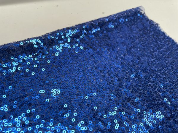 3mm Mini Sequins Fabric Material Stretch Mesh- 130cm or 51" wide - Sparkling Paillettes - Royal Blue Sequin - Image 2