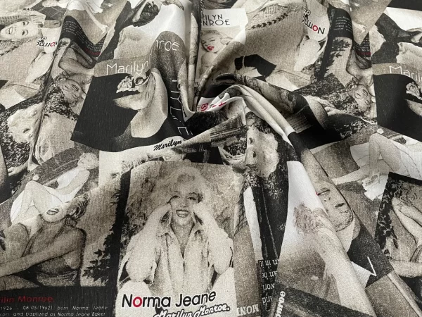 Marilyn Monroe Photo Collage Print Fabric Home Decor Curtain Upholstery Material - 54" or 138cm wide Canvas - Image 5