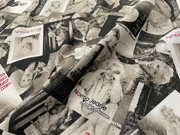 Marilyn Monroe Photo Collage Print Fabric Home Decor Curtain Upholstery Material - 54" or 138cm wide Canvas - Image 3