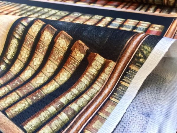 BOOKSHELF BOOK Library Books Fabric Curtain Upholstery Cotton Material / digital print fabric / book shelf effect - 140cm wide - Image 7