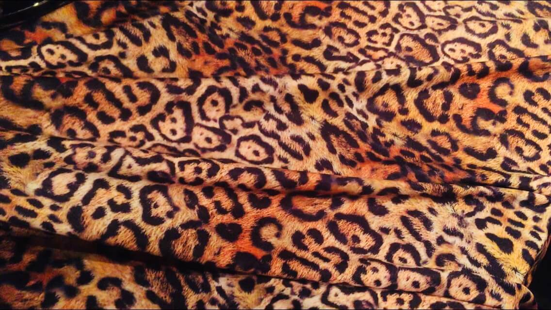 LEOPARD Print Lycra Fabric - 4 way Stretch Polyester Spandex Jersey Material  - animal print bikini - 160cm wide - Lush Fabric