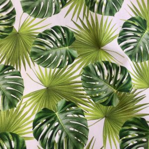 GREEN PALM LEAVES Cotton Fabric for Curtain Upholstery - digital ...