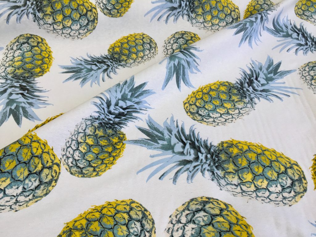 Pineapple Paradise Cotton Fabric for Home Decor, Curtain Upholstery