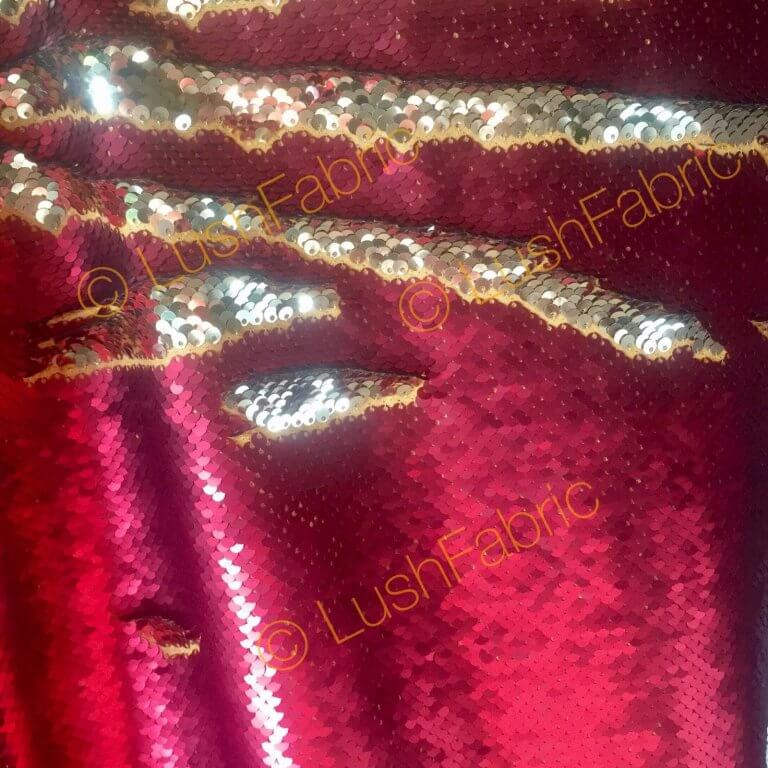 18mm Large Sequins Fabric Glitter Material 2 Way Stretch 130cm Wide