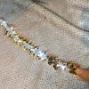 MERMAID Reversible 5mm Sequin Fabric Flip Two Tone Stretch Material - 130cm wide - Ivory & Champagne Gold sequins