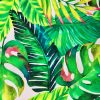 Palm Leaves 3 Tropical Leaf Fabric for Curtains Upholstery Green Cotton Material / digital print fabric / 280cm extra wide
