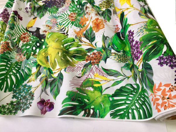Tropical Bird & Garden Fabric Curtain Upholstery Cotton Material / digital print fabric /280cm  110" wide
