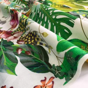 Tropical Toucan Bird & Garden Fabric Curtain Upholstery Cotton Material ...
