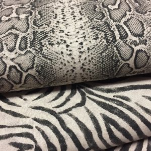 ZEBRA or SNAKE SKIN Animal Print Fabric Linen Cotton Blend - curtains upholstery dressmaking fabrics - Black Stripes - 55 inches wide