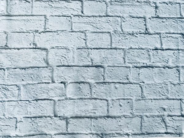 WHITE BRICK WALL Print Cotton Fabric for Curtains Backdrop - bricks stone effect material - 110''/ 280cm EXTRA wide - Image 2