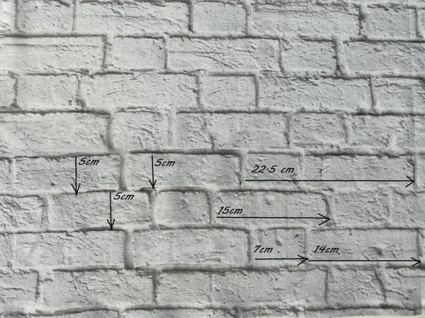 WHITE BRICK WALL Print Cotton Fabric for Curtains Backdrop - bricks stone effect material - 110''/ 280cm EXTRA wide - Image 5