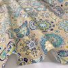 AQUARIUS Flower Mandala Stars Hippy Print Fabric Curtain Upholstery material - 140cm wide - BLUE