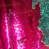 MERMAID Reversible 5mm Sequin Fabric Flip Two Tone Stretch Material - 130cm wide - Hot Pink & Blue sequins