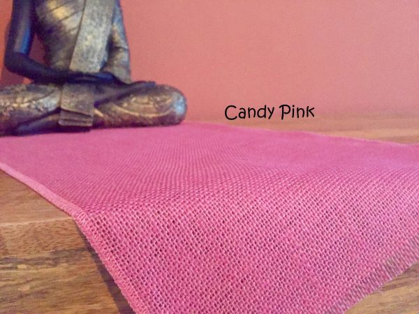 12'' wide Rustic Burlap Jute Runners For Events, Weddings, Home - Jute Hessian Table Runner - Salmon Pink, Pink, Red, Coral, Burgundy Jute