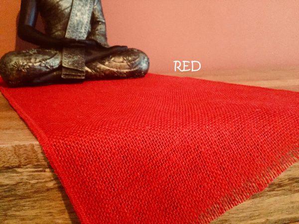 12'' wide Rustic Burlap Jute Runners For Events, Weddings, Home - Jute Hessian Table Runner - Salmon Pink, Pink, Red, Coral, Burgundy Jute