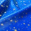 ICE STAR Silk Taffeta Fabric Nylon Waterproof Material - Gold Stars Foil Print Tafeta - 150cm wide