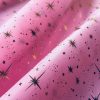 ICE STAR Silk Taffeta Fabric Nylon Waterproof Material - Gold Stars Foil Print Tafeta - 150cm wide