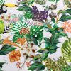 Tropical Toucan Bird Fabric Curtain Upholstery Cotton Material / botanical palm leaf garden / digital print fabric / 140cm or 55" wide