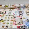 Vintage Butterfly Music Note Fabric Cotton Material for Curtains Upholstery Dress - Floral Digital Print Textile - 110"/280cm extra wide