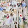 Vintage Butterfly Music Note Fabric Cotton Material for Curtains Upholstery Dress - Floral Digital Print Textile - 140cm wide canvas