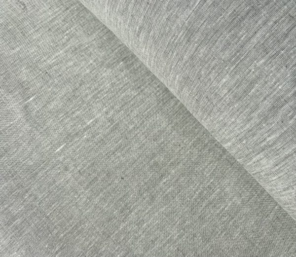 Pure Plain Soft Linen Fabric Material - 100% Linens Textile for Home Decor Curtains Clothes - 150cm wide - Plain NATURAL GREY Linen - Image 5