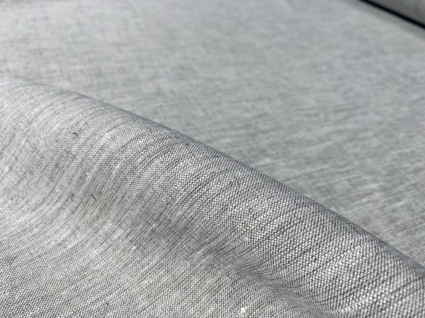Pure Plain Soft Linen Fabric Material - 100% Linens Textile for Home Decor Curtains Clothes - 150cm wide - Plain NATURAL GREY Linen - Image 4