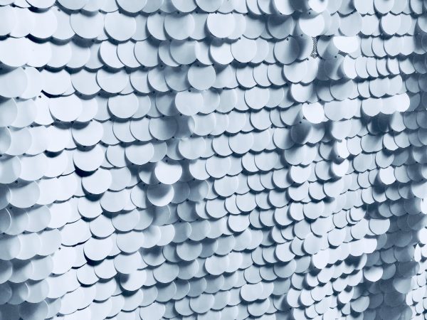 18mm Large Sequins Fabric Glitter Material, 2 way stretch / 130cm wide / Sparkling WHITE Sequin