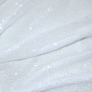 3mm Mini Sequins Fabric Glitter Material, 2 way stretch / 130cm wide / SPARKLING WHITE SEQUINS