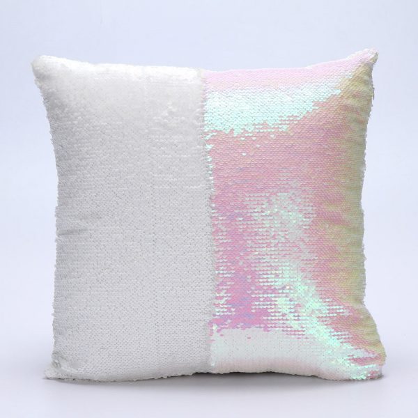 Mermaid Reversible 5mm Sequin Fabric Flip Two Tone Stretch Material - 130cm wide - Iridescent Pink & White sequins