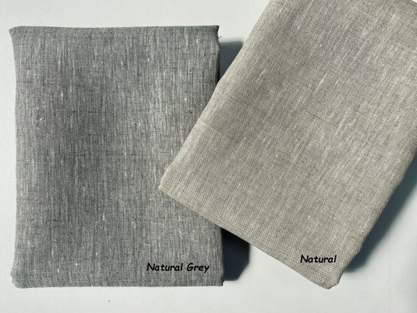 Pure Plain Soft Linen Fabric Material - 100% Linens Textile for Home Decor Curtains Clothes - 150cm wide - Plain NATURAL GREY Linen - Image 2