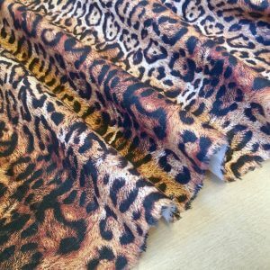 PANTHER LEOPARD Print Cotton Fabric Material - animal print canvas for ...