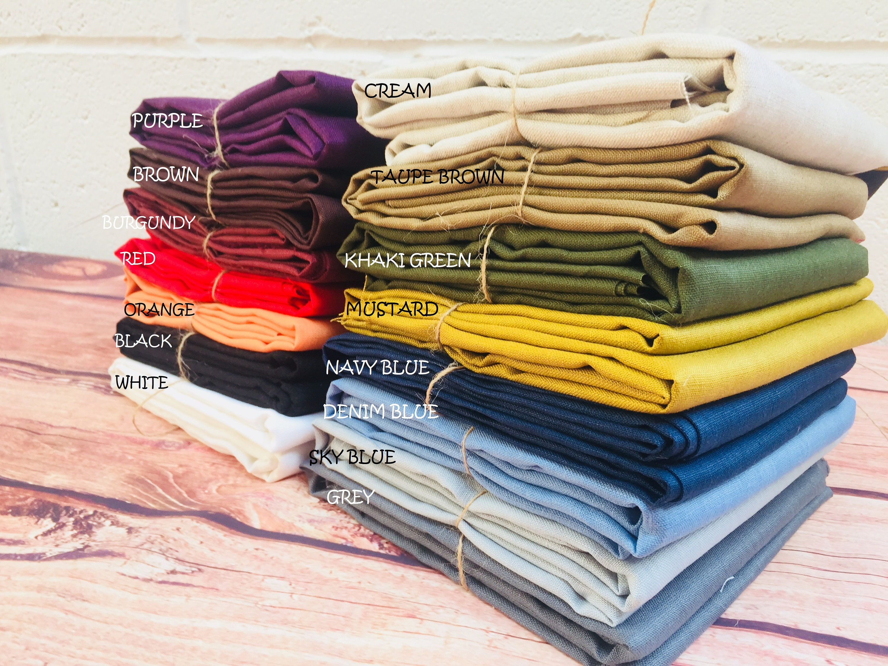 Pure Plain Linen Fabric Material Lightweight Linens for home decor