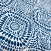 Blue & White Spanish Tile Flower Mandala Fabric Cotton Panama Material for Dress Decor Curtain Upholstery - 55" or 140cm wide
