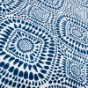 Blue & White Spanish Tile Flower Mandala Fabric Cotton Panama Material for Dress Decor Curtain Upholstery - 110" or 280cm wide