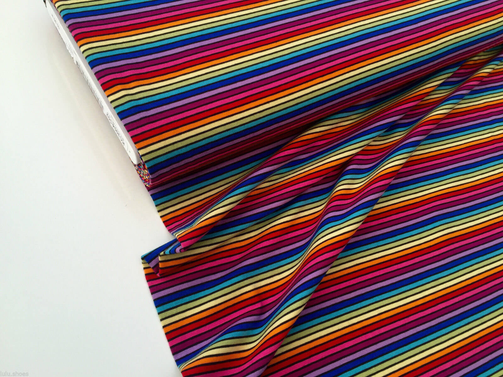 multi-stripe-black-rainbow-jersey-knit-elastane-4-way-stretch-rib-cuff ...