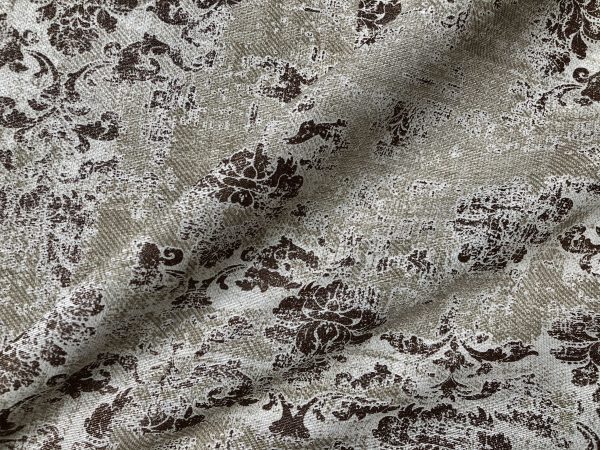 Antique Vintage Damask Print Fabric Baroque Material for Curtains Upholstery Dressmaking - 110'' (280cm) extra wide - BROWN & Cream - Image 6