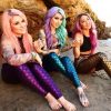 MERMAID Scale Fabric Fish Tale Foil - 2 Way Stretch Lycra Spandex Material - 150cm wide - Gold Hologram Scales on Black