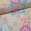 Pink Flowers & Leaves Floral Mandala Fabric Curtain Material for Dress Decor Curtain Upholstery - 54" wide