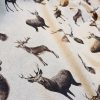 Stag Head Deer Fabric - Curtain Cotton Material christmas moose elk - 55"/140cm  wide