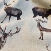 Stag Head Deer Fabric - Curtain Cotton Material christmas moose elk - 55"/140cm  wide